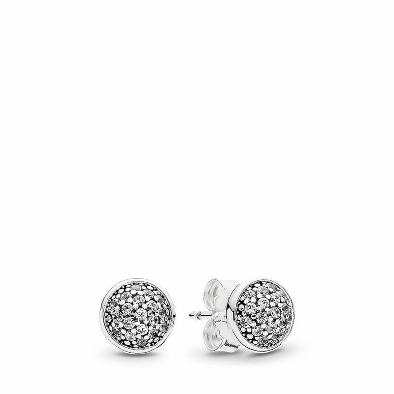 Pandora Dazzling Droplets Stud Earrings Ireland - Sterling Silver/Cubic Zirconia - 872601USL